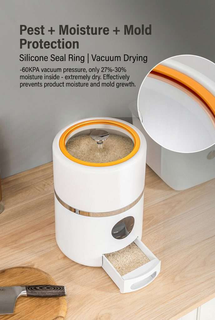 Huizhen smart vacuum rice bucket testing in Zhongshan lab